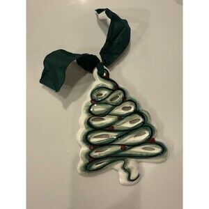Gail Pittman Ornament Signed 1992 Signed Christmas Tree Handmade Red Green